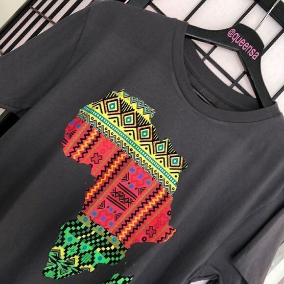 Mighty Fine Afrocentric Africa Map Print T-Shirt Size L - Picture 8 of 10